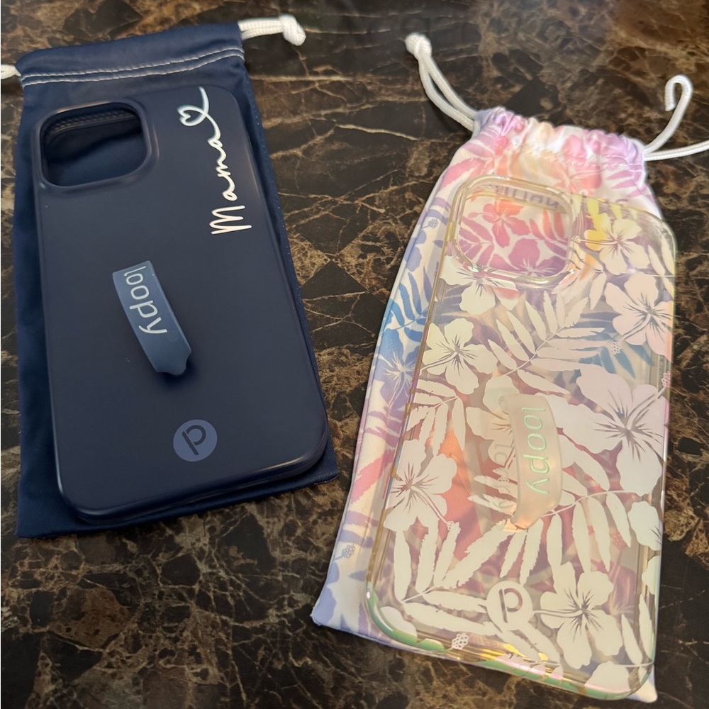 Loopy iPhone 13 ProMax Righty bundle -Navy and Tropical Paradise